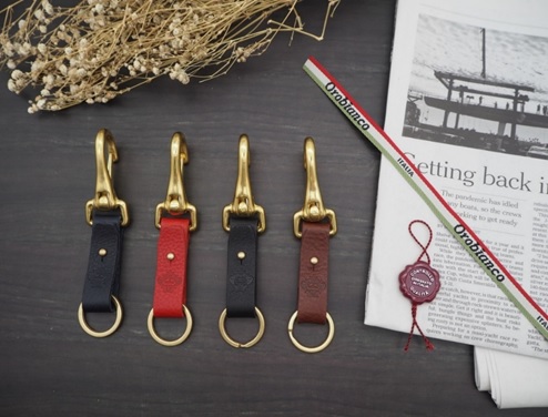 Orobianco Brass & Leather Bottle Keyring ≪オロビアンコ（真鍮＆レザー）ボトルキーリング≫